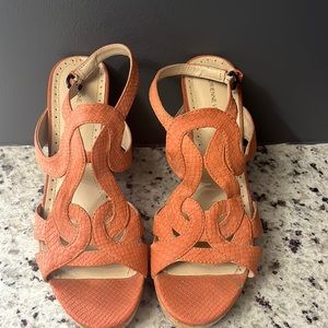 Adrienne Vittadini orange cork heels